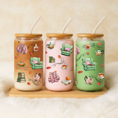 Cozy Autumn Sipper Glass, 16oz