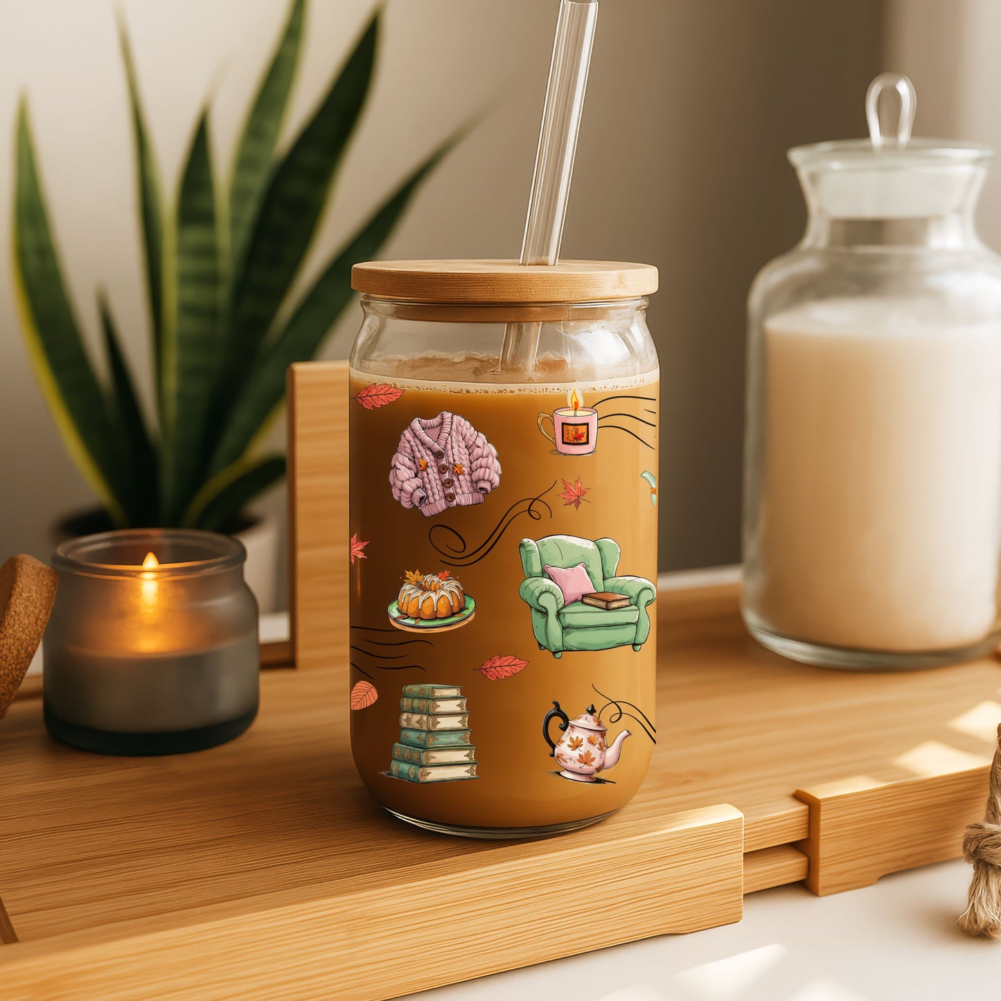 Cozy Autumn Sipper Glass, 16oz