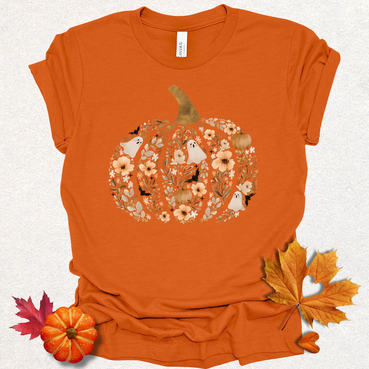 Ghostly Floral Pumpkin Tee