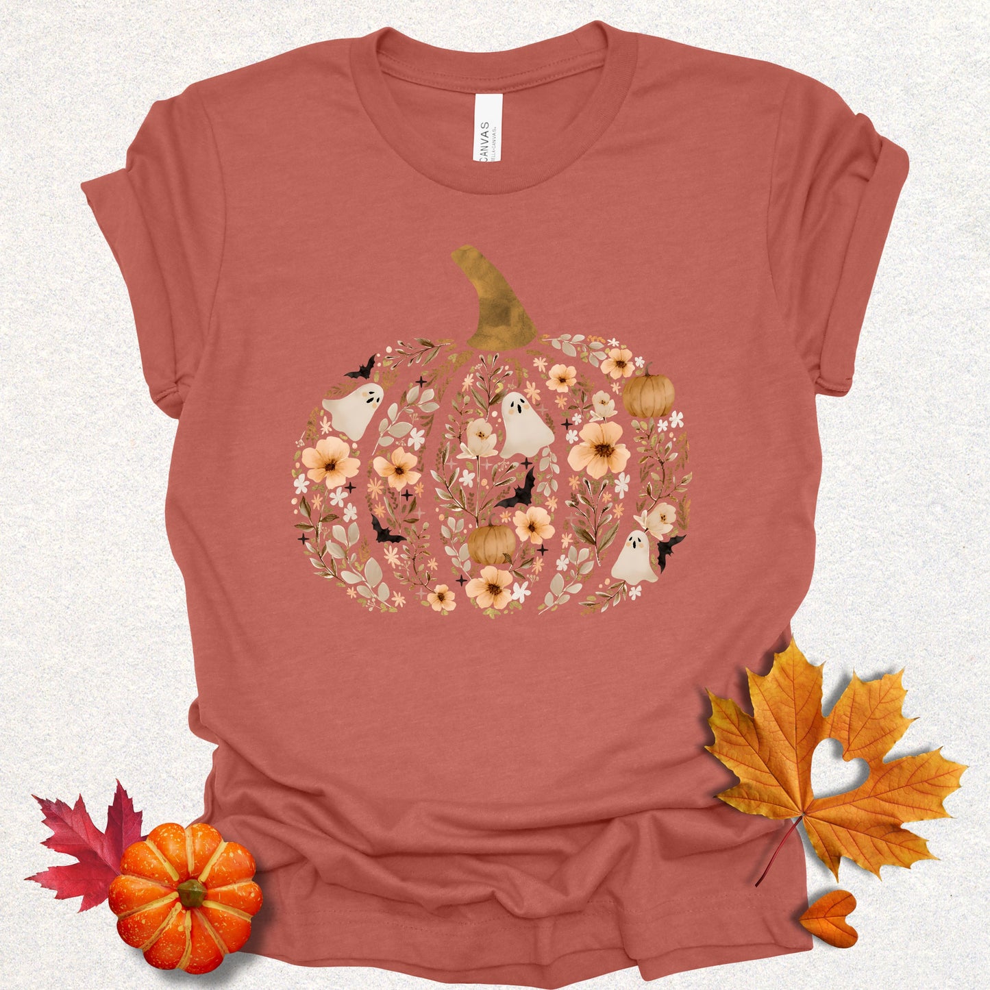 Ghostly Floral Pumpkin Tee