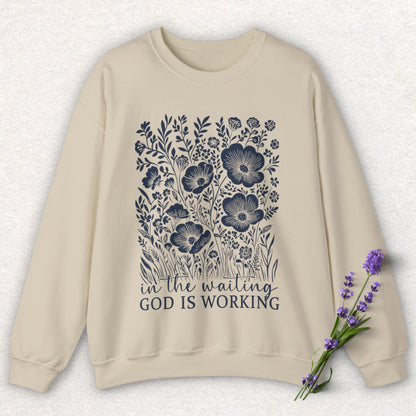 God is Working Floral Sweatshirt