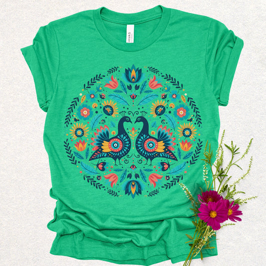 Folklore Floral Peacock Tee
