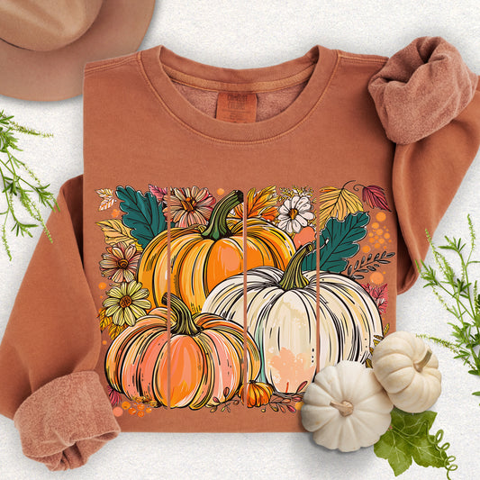 Autumn Harvest Pumpkin Lightweight Sweatshirt