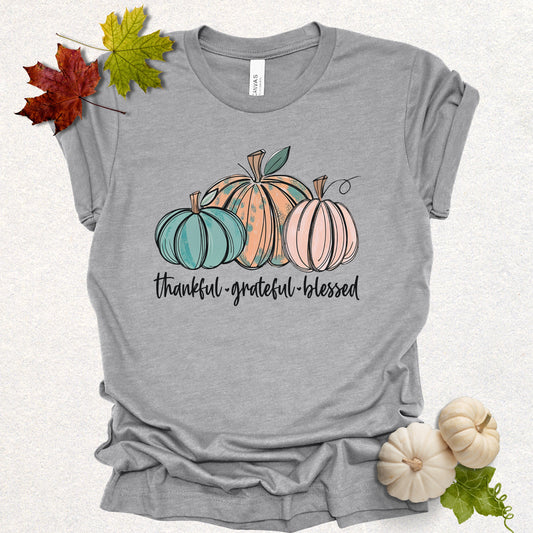 Thankful Grateful Blessed Pumpkin Tee
