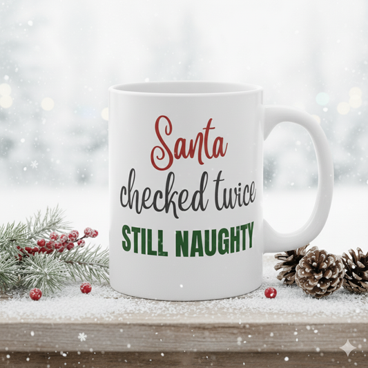 Santa Naughty Humor Mug