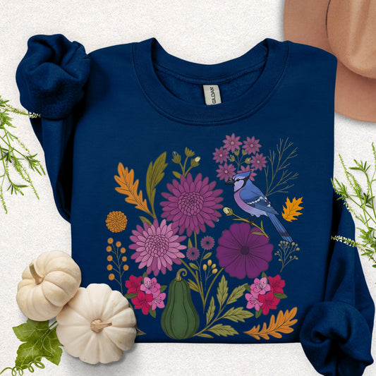 Garden Symphony Autumn Floral Sweatshirt
