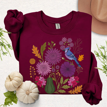 Garden Symphony Autumn Floral Sweatshirt