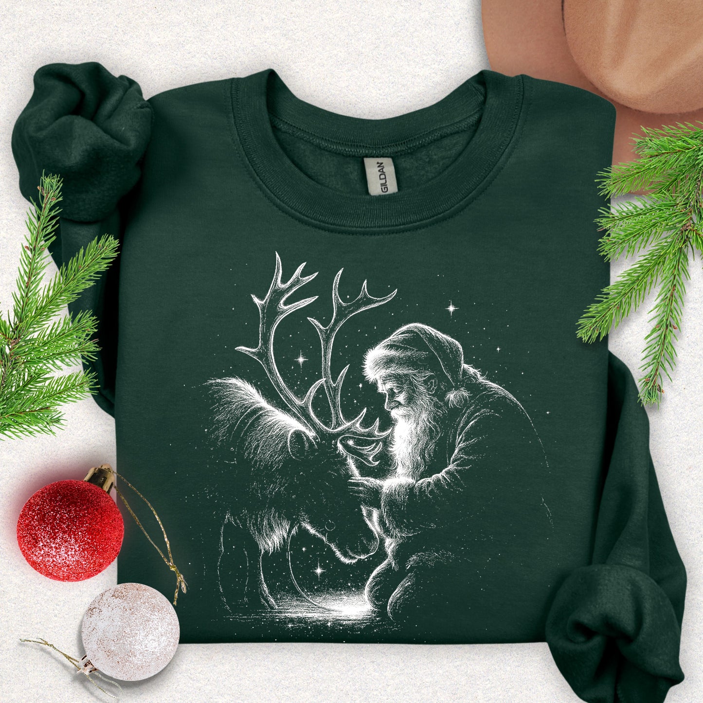 Santa & Reindeer Crewneck Sweatshirt