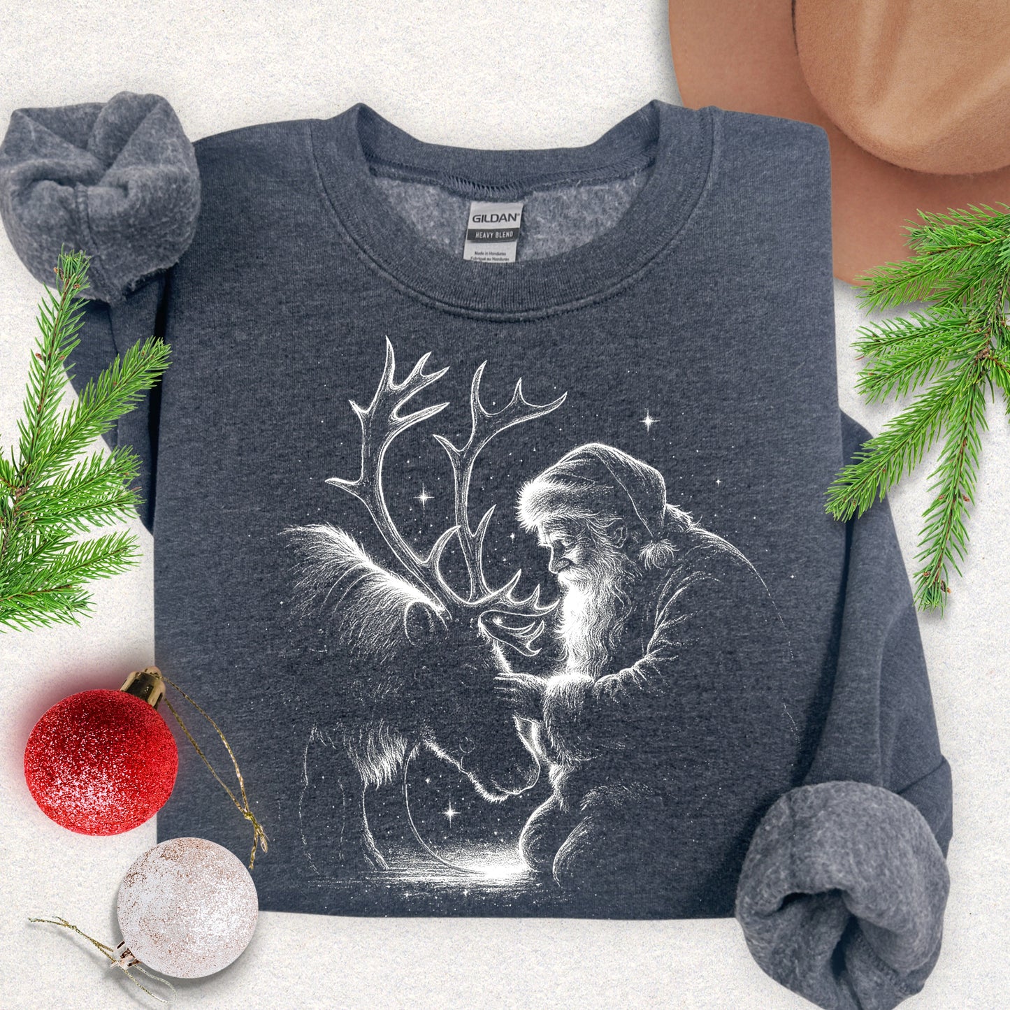 Santa & Reindeer Crewneck Sweatshirt
