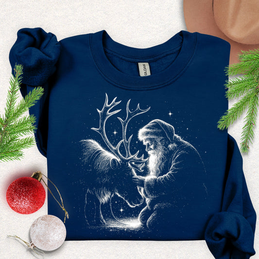 Santa & Reindeer Crewneck Sweatshirt