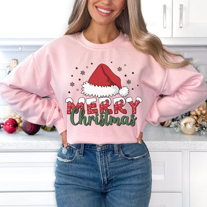 Merry Christmas Santa Hat Sweatshirt