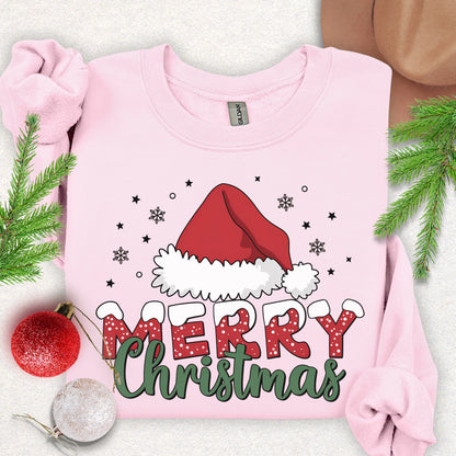 Merry Christmas Santa Hat Sweatshirt