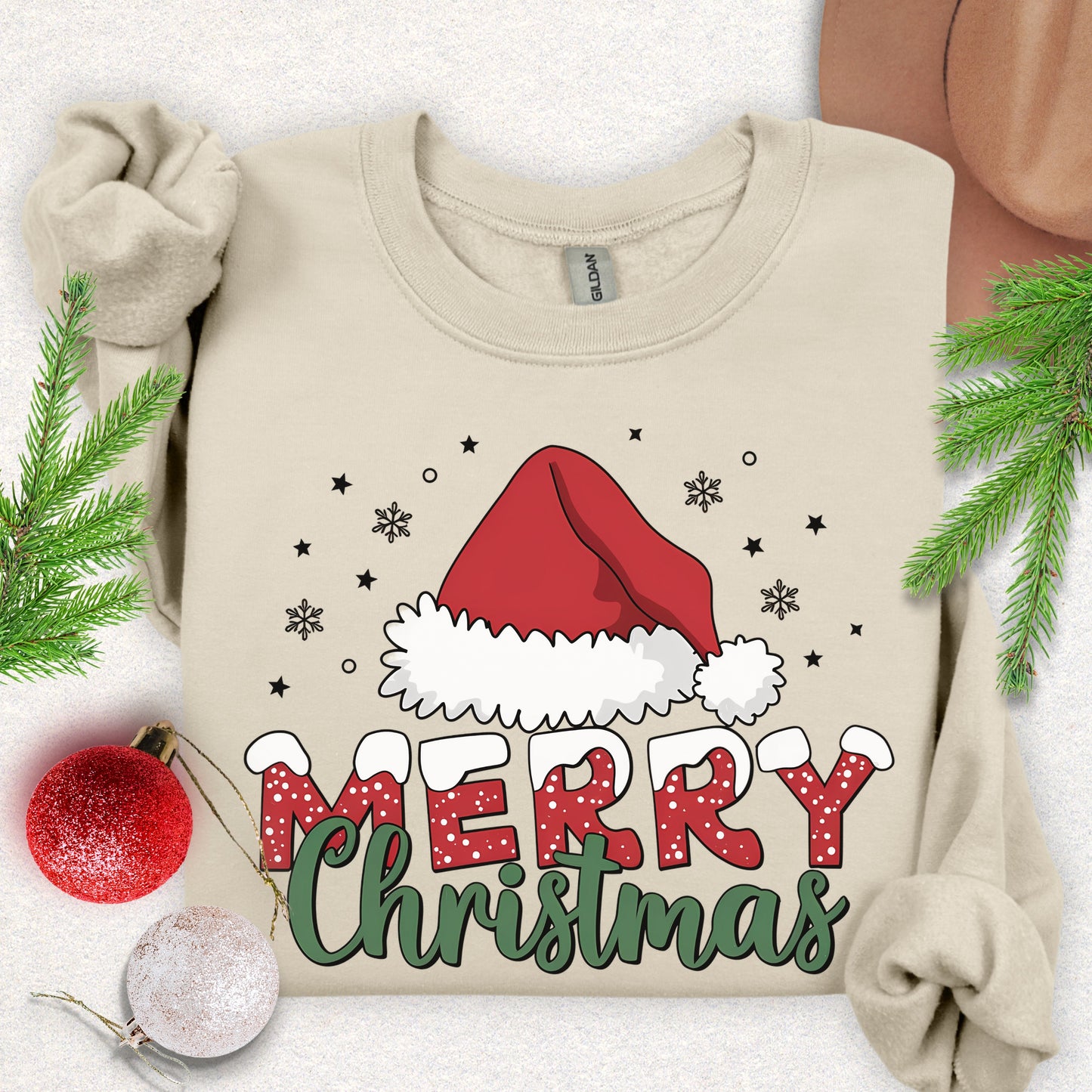 Merry Christmas Santa Hat Sweatshirt