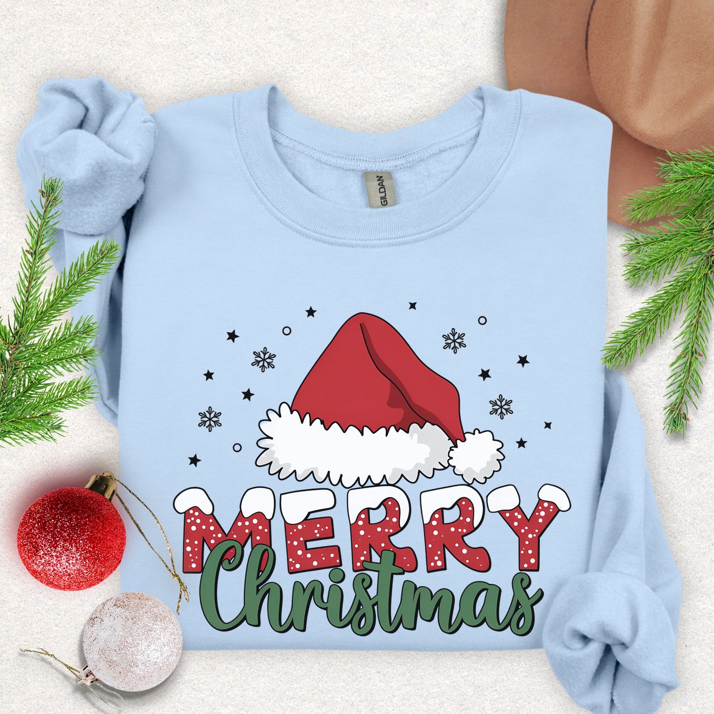 Merry Christmas Santa Hat Sweatshirt