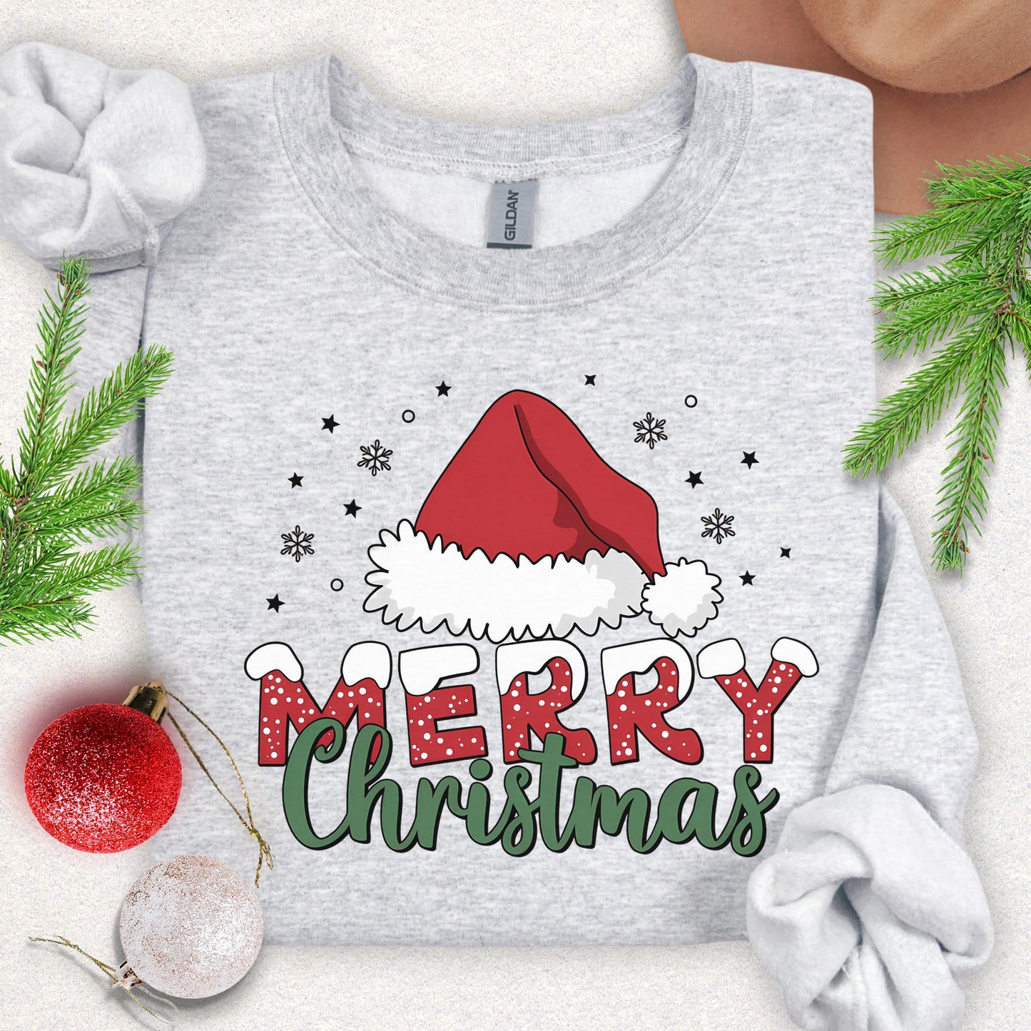 Merry Christmas Santa Hat Sweatshirt