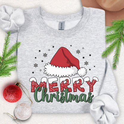 Merry Christmas Santa Hat Sweatshirt