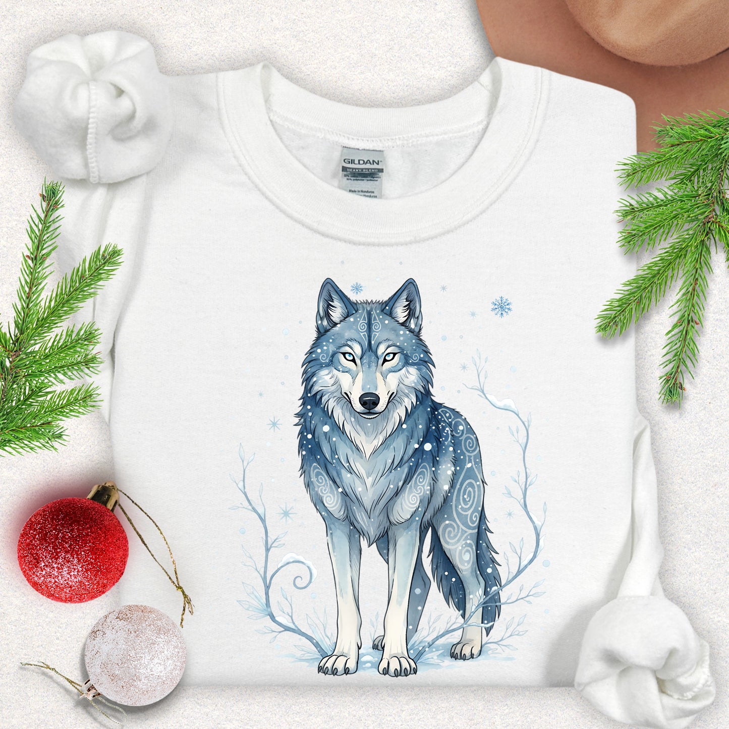 Slavic Folklore Winter Spirit Wolf Sweatshirt