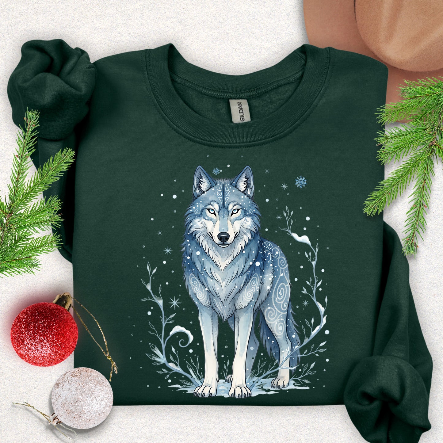 Slavic Folklore Winter Spirit Wolf Sweatshirt