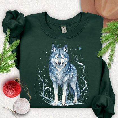 Slavic Folklore Winter Spirit Wolf Sweatshirt