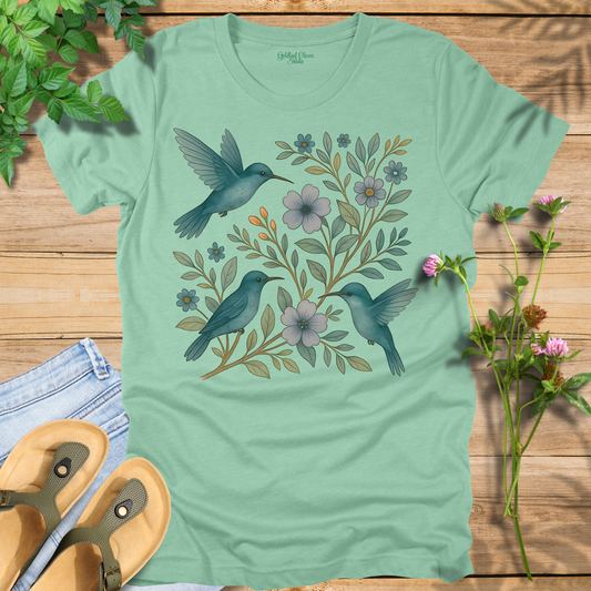 Floral Hummingbirds Tee