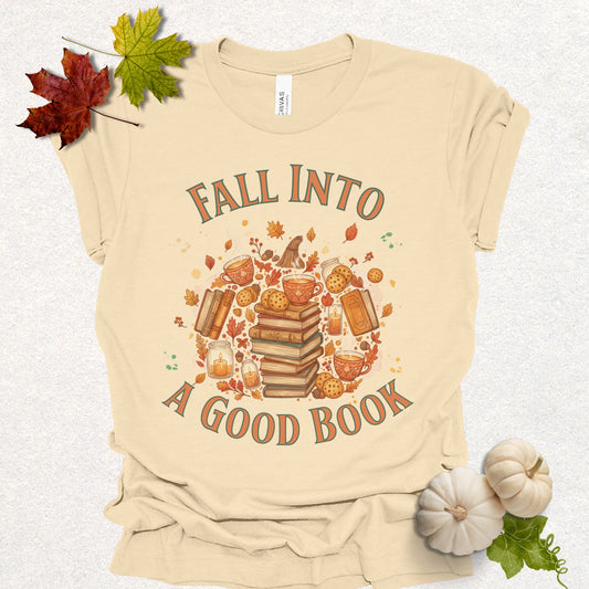 Cozy Autumn Fall Into A Good Book Tee
